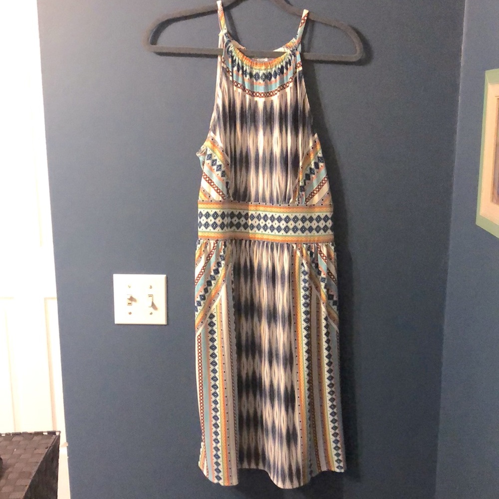 Fun and Flirty Aztec print Halter Dress